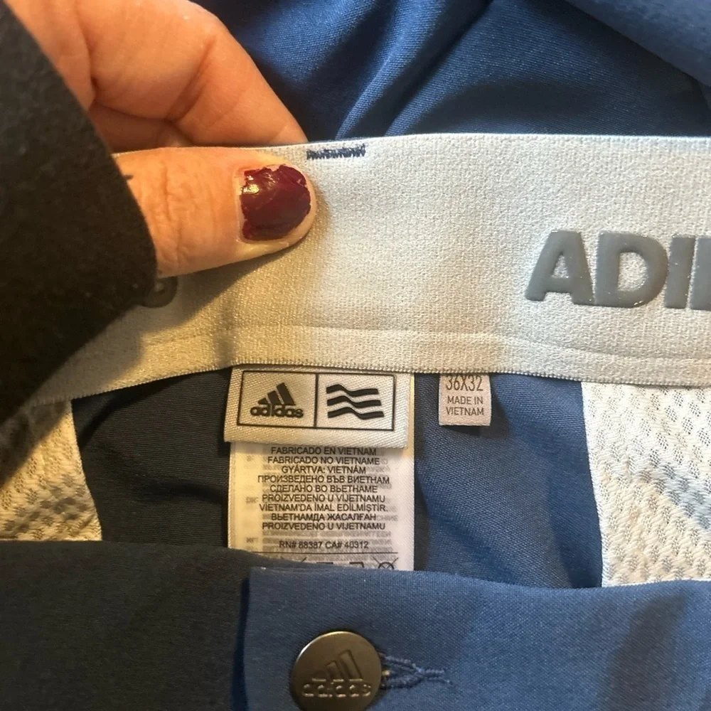 Adidas Golf Pants Blue Performance Lightweight 36X32